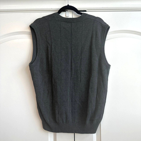 Cotton Trader 100% Cotton Sweater Vest in Smoke Tweed - Picture 5 of 5